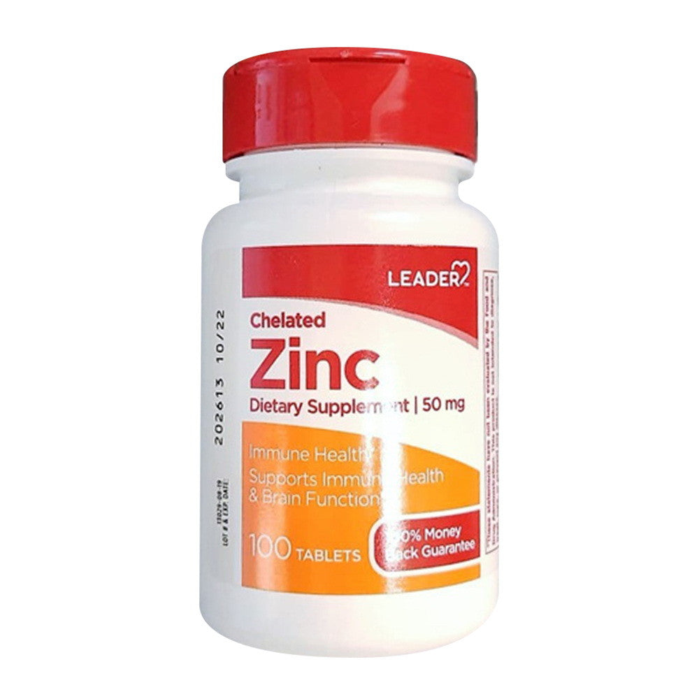 Leader Chelated Zinc 50 Mg for Immune Health, 100 Ea